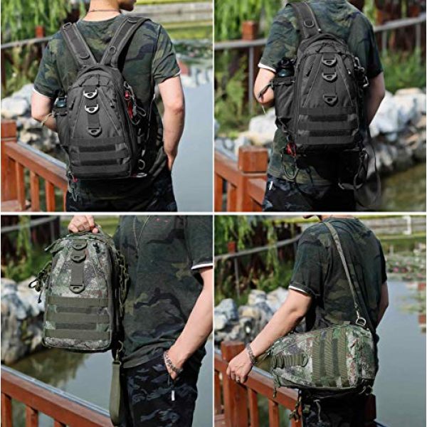 DOUN Tactical Backpack 7 DOUNto Tactical Sling Backpack, EDC Molle Sling Bag Military Daypack Backpack Outdoor Range Bags