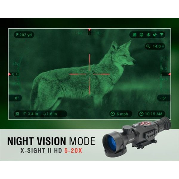 ATN Rifle Scope 2 ATN X-Sight II HD 5-20 Smart Day/Night Rifle Scope w/1080p Video, Ballistic Calculator, Rangefinder, WiFi, E-Compass, GPS, Barometer, IOS & Android Apps