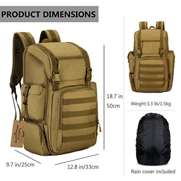 ArcEnCiel Tactical Backpack 3 ArcEnCiel Tactical Backpack Military Army Shoes Bags Daypack Assault Pack Bug Out Bag Molle Rucksack - Rain Cover Included