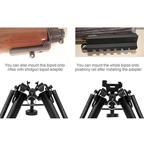 Pinty Rifle Scope 7 Pinty 2.5-10x40 Red Green Illuminated Mil-dot Tactical Rifle Scope with Red Laser Combo & Carbon Fiber Rifle Bipod with 6 inch to 9 inch Adjustable Legs & Picatinny Adapter