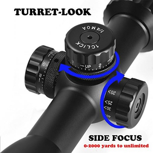 Ade Advanced Optics Rifle Scope 3 Anthem Series 4-12x40 with Side Parallax Adjustment and Resetable Locking Turrets with HD Duplex Retical