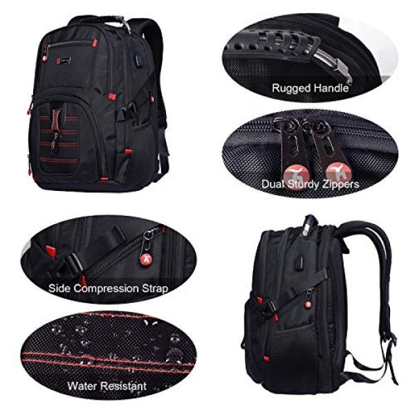YuHeng Tactical Backpack 2 YuHeng Extra Large Backpack for Men, Water Resistant Travel Business Hiking Backpacks with USB Charging Port fits 17 Inch Laptop
