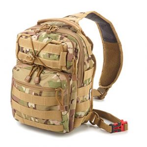 EverTac Tactical Backpack 1 Small Tactical Shoulder Sling Pack w/Molle EDC (CP MultiCam)
