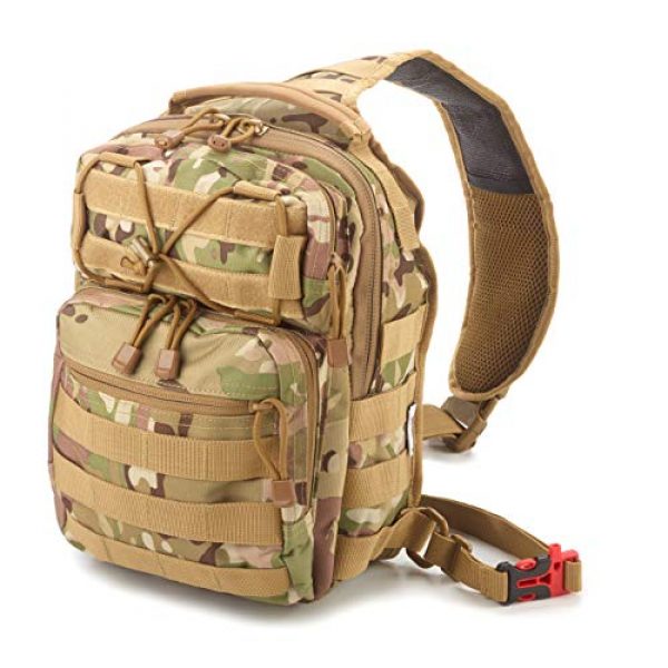 EverTac Tactical Backpack 1 Small Tactical Shoulder Sling Pack w/Molle EDC (CP MultiCam)
