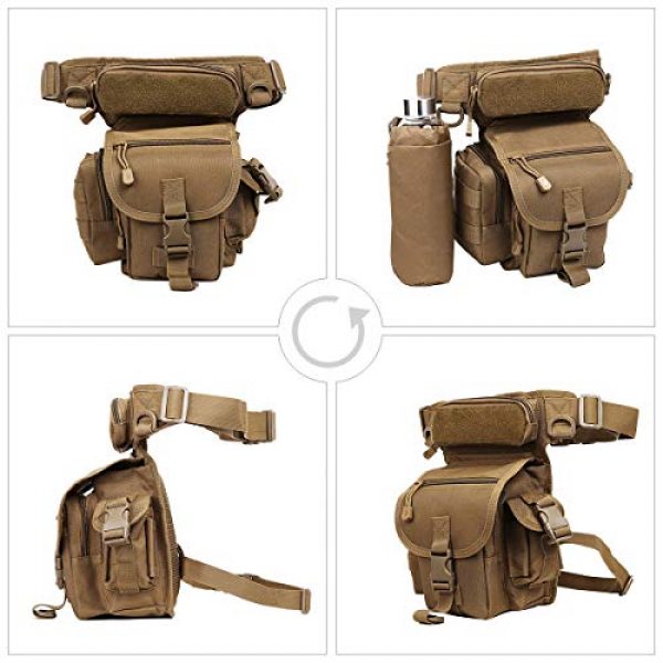 Eshow Tactical Backpack 7 Eshow Men's Drop Leg Pouch Tools Bags Tactical Leg Bag Fanny Pack Thigh Bags Bike Cycling Hip Bag Canvas Waist Packs