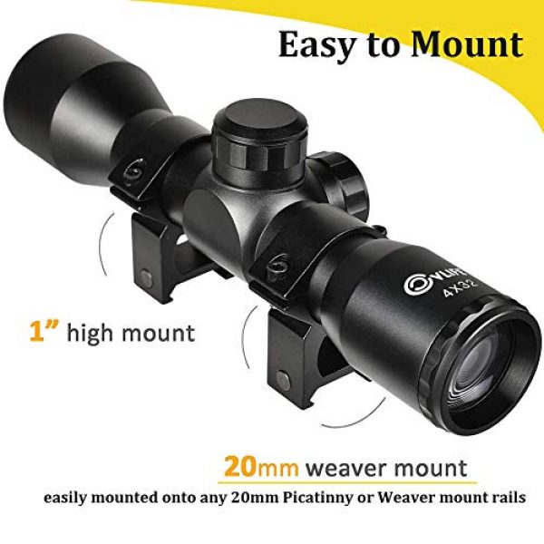 CVLIFE Rifle Scope 3 CVLIFE 4x32 Compact Rifle Scope Crosshair Optics Hunting Gun Scope with 20mm Free Mounts