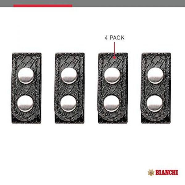 BIANCHI Tactical Belt 2 BIANCHI Model 7906 Basket Weave Belt Keepers with Brass Snap (4-Pack), Black