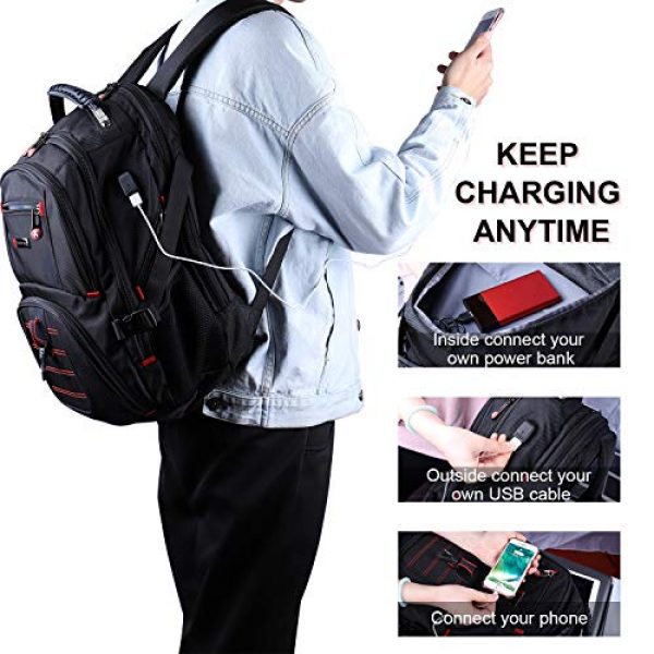 YuHeng Tactical Backpack 3 YuHeng Extra Large Backpack for Men, Water Resistant Travel Business Hiking Backpacks with USB Charging Port fits 17 Inch Laptop
