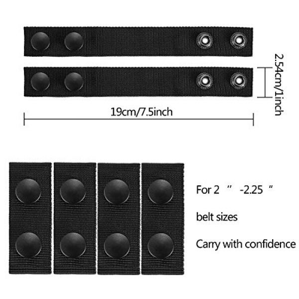 WILLBOND Tactical Belt 3 WILLBOND Belt Keeper Double Snaps Belt Keeper for Outdoor Sports Belt Fixing (8 Pieces)