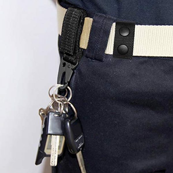 Sonku Tactical Belt 4 Sonku 6 Pcs Belt Keeper Double Snaps, Duty Belt Keeper for 2-2.25" Security Tactical Belt with 2 Pcs Webbing Key Ring and 1 Pcs Tactical Gear Belt Clip for Outdoor Sports Belt Fixing
