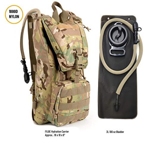MT Tactical Backpack 3 MT Military FILBE Hydration Carrier Army Tactical Backpack with Bladder Multicam