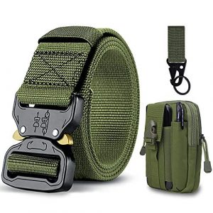 LAFALInK Tactical Belt 1 LAFALInK Men's Tactical Belt,1.5 inch Tactical Belts for Men, with Quick Release Metal Buckle, Hook Adjustable Military Style Nylon Belts with Tactical Package
