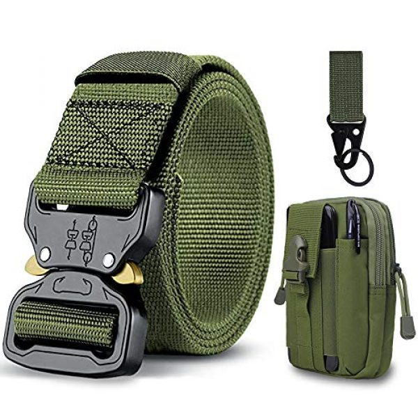 LAFALInK Tactical Belt 1 LAFALInK Men's Tactical Belt,1.5 inch Tactical Belts for Men, with Quick Release Metal Buckle, Hook Adjustable Military Style Nylon Belts with Tactical Package