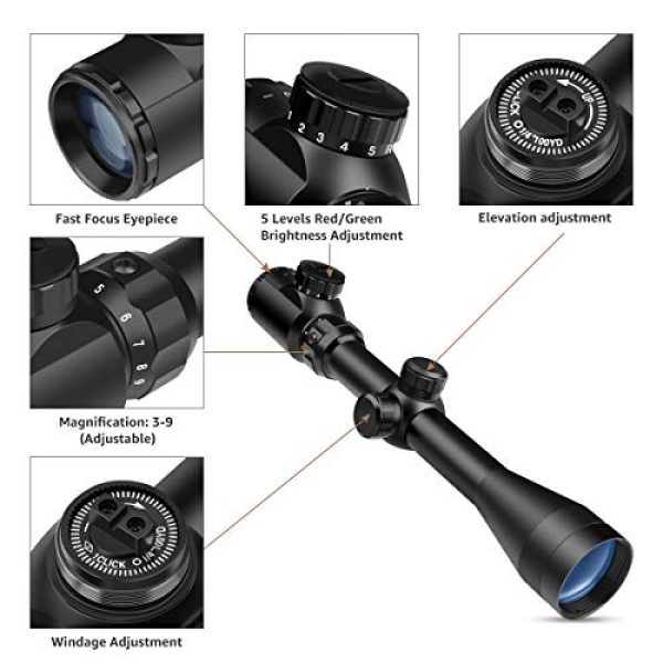 TW TWOD Rifle Scope 2 Twod 3-9x40mm Rifle Scope w/BDC Illuminated Reticle Rifle Scope