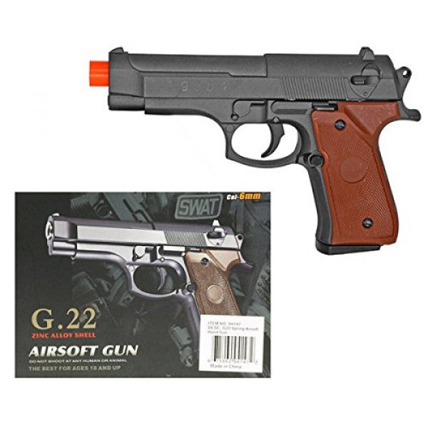 Ecal Airsoft Pistol 1 Metal Airsoft Pistol with Wood Grips 230 FPS 6.5 Inches Long