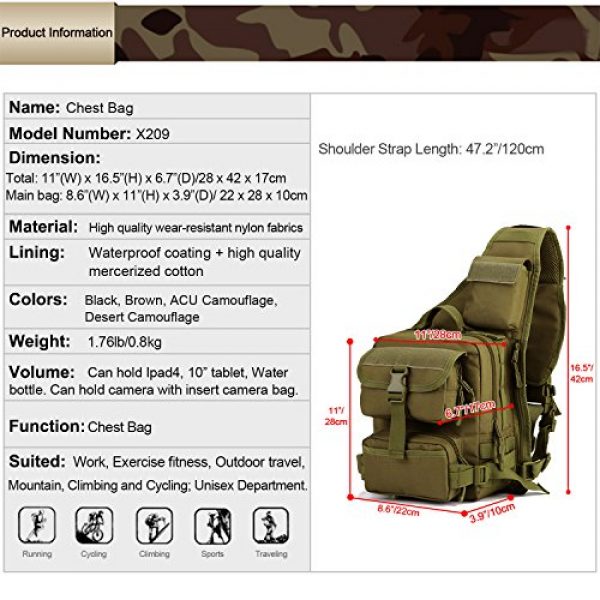 Huntvp Tactical Backpack 2 Huntvp Tactical Military Sling Pack Chest Daypack Molle Backpack Shoulder Bag