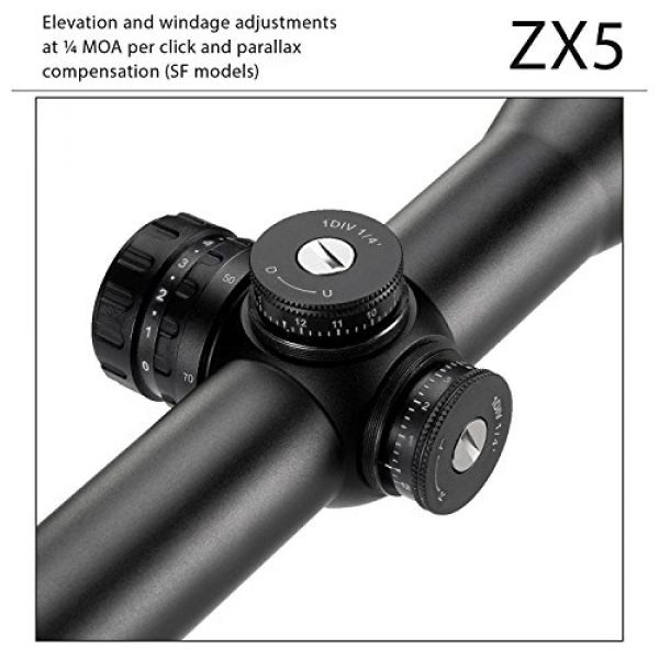MINOX Rifle Scope 3 MINOX ZX5i 5-25x50 mm Illuminated Riflescope w/BDC Glass Fiber Point Reticle - 5X Magnification 30mm Tube - Twilight Short and Long-Range Shooting - 4" of Relief