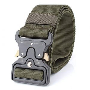 WEWOSKY Tactical Belt 1 WEWOSKY Mens Tactical Belt, W/1.5"-1.7" Military Nylon Waist Belt with Metal Buckle Adjustable Combat Equipment Belt Heavy Duty Army Training Carry Waist Belt