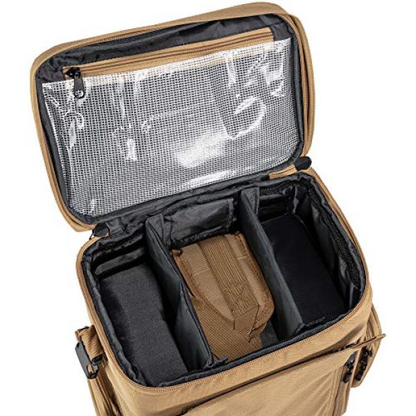 Calissa Offshore Tackle Tactical Backpack 5 Calissa Offshore Tackle Backpack -"Apollo 2" Tactical Rolling Pistol Case Gun Range Bag for Shooting Gear, Ammo, Hunting Supplies, Firearms Storage, Fishing Equipment " 5 Pouch Compartment Organizer