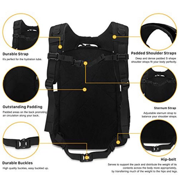 Mardingtop Tactical Backpack 5 Mardingtop 25L/35L/40L Tactical Backpacks Molle Hiking daypacks for Motorcycle Camping Hiking Military Traveling