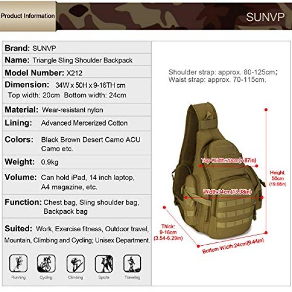 Huntvp Tactical Backpack 2 Huntvp Tactical Sling Backpack Military Daypack Molle Chest Shoulder Bag