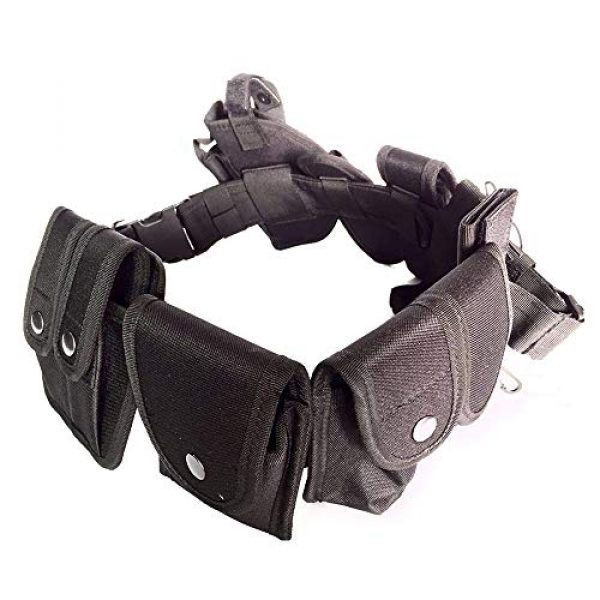 Davidsons Collection Tactical Belt 5 Davidsons Collection 10 in 1 Tactical Duty Belt, Utility Modular Equipment System Nylon Security Military Enforcement Belt with Pouches, for Security & Police (Adjustable 35-45 inches, Black)
