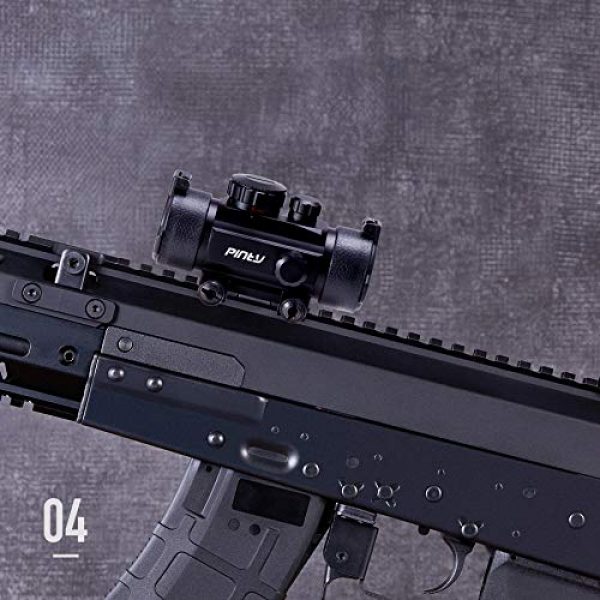 Pinty Rifle Scope 3 Pinty 30mm Reflex Red Green Dot Sight Scope 0.5 MOA with Flip Up Lens Cover Cap
