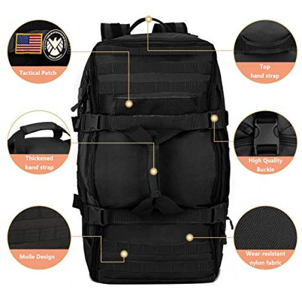 ArcEnCiel Tactical Backpack 5 ArcEnCiel Outdoor Tactical Army Backpack Military Waterproof Camouflage Suitcase Hunting Mountain Sports Luggage Hiking Camping Bag -Rain Cover Included