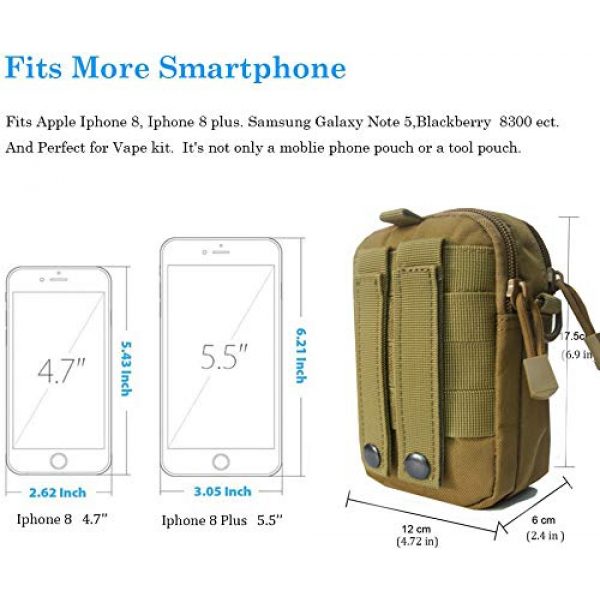 SUZBM Tactical Backpack 7 SUZBM Waist Bag, Crossbody Bag, Chest Bag, Wallet, Multifunctional Tool Bag, Suitable for Mobile Phone iPhone X 8 7 6 6s Plus