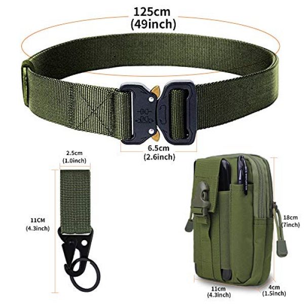 skyweo Tactical Belt 3 skyweo Men Tactical Belt Heavy Duty Belt, Nylon Military Rigger Belts Heavy Duty Work Beltwith Quick-Release Metal Buckle, Gift with Tactical Molle Pouch and Hook