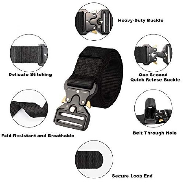 Meikale Tactical Belt 2 Meikale 2Pack Tactical Belt,Military Style Belt,1.5" Nylon Riggers Belts for Men,Heavy-Duty Quick-Release Metal Buckle