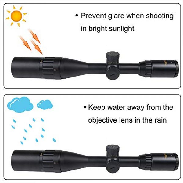 Gogoku Rifle Scope 2 Gogoku 4-16x44 Tactical Rifle Scope Locking Turret Red and Green Illuminated with Scope Mount and Sunshade