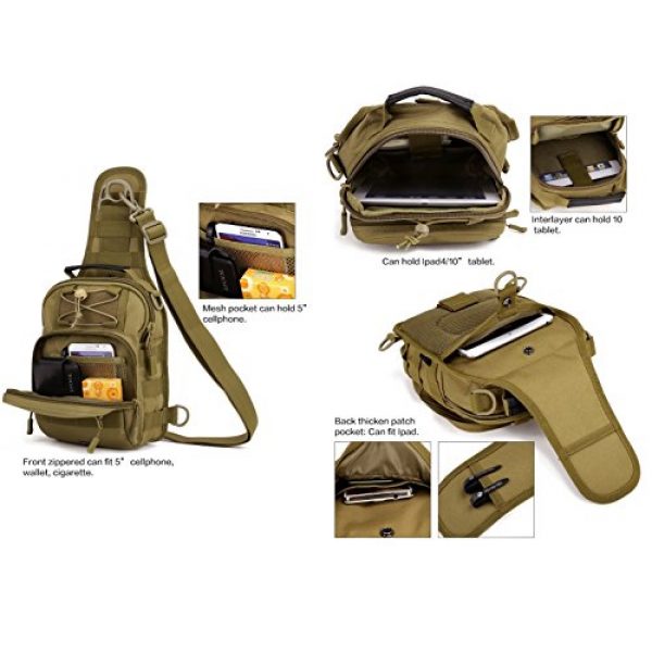 Protector Plus Tactical Backpack 6 UNISTRENGH Tactical Sling Chest Pack Large MOLLE Crossbody Shoulder Bags Gear Duty Daypack