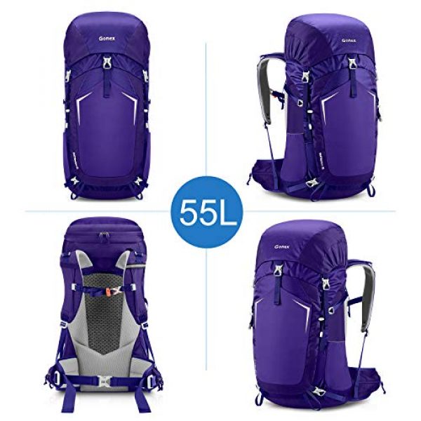 Gonex Tactical Backpack 4 Gonex 55L Hiking Internal Frame Backpack Outdoor Backpacking Camping Trekking Climbing Backpack with Rain Cover for Men Women