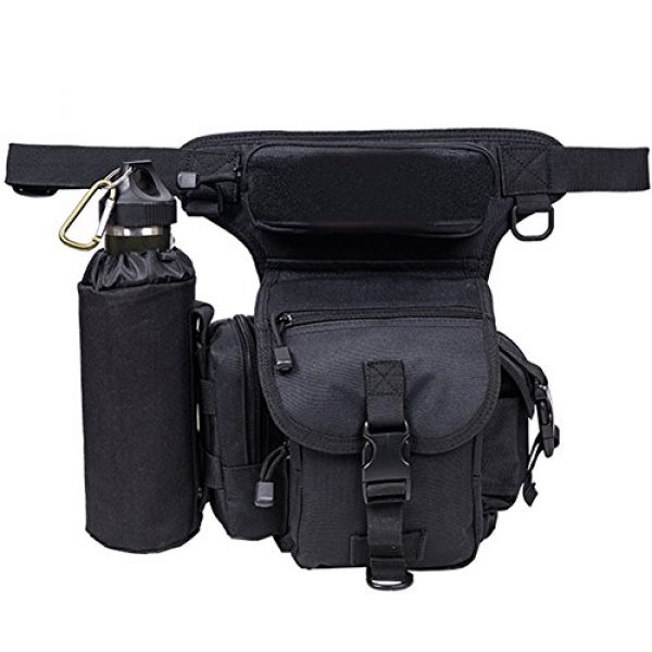 A.B Crew Tactical Backpack 1 A.B Crew Waterproof Tactical Drop Leg Bag with Water Bottle Pouch Motorcycle Hiking Cycling Thigh Pack Waist Belt