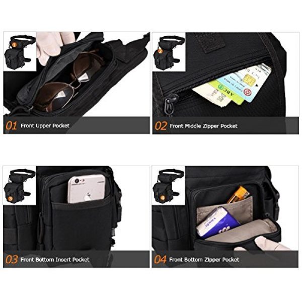 Injoy Tactical Backpack 5 Injoy Multi-Purpose Tactical Drop Leg Bag Tool Fanny Thigh Pack Leg Rig Military Motorcycle Camera Versipack Utility Pouch, Black/Coyote Tan/Army Green/Camouflage 7 Colors Available
