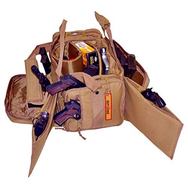 Explorer Tactical Backpack 1 EXPLORER Backpack + Range Bag with Large Padded Deluxe Tactical Divider and 9 Clip Mag Holder - Rangemaster Gear Bag (Brown Tan Range Bag)