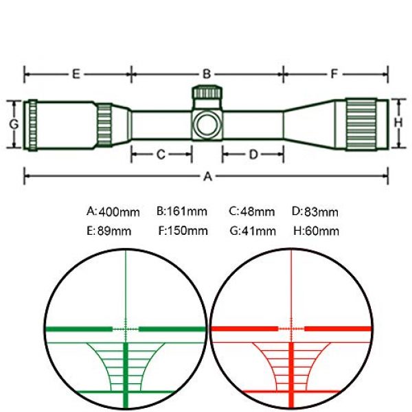 ohhunt Rifle Scope 5 ohhunt 6-24x50 AOEG Rangefinder Reticle Hunting Rifle Scopes Scope Protector Cover 25.4mm Picatinny Rings