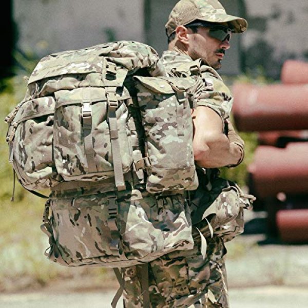 MT Tactical Backpack 7 MT Assembly Military Rucksack Tactical Assault Backpack Hydration Pack System with Frame and Hip Belt Multicam