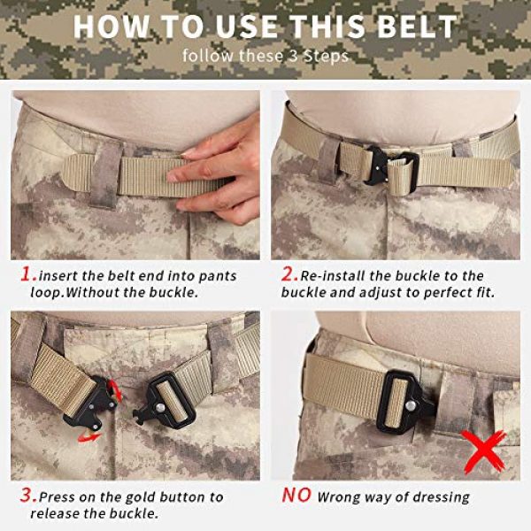GAIVP Tactical Belt 6 GAIVP Tactical-Belts for Men, Military Style Nylon-Web-Belt with Quick-Release Buckle