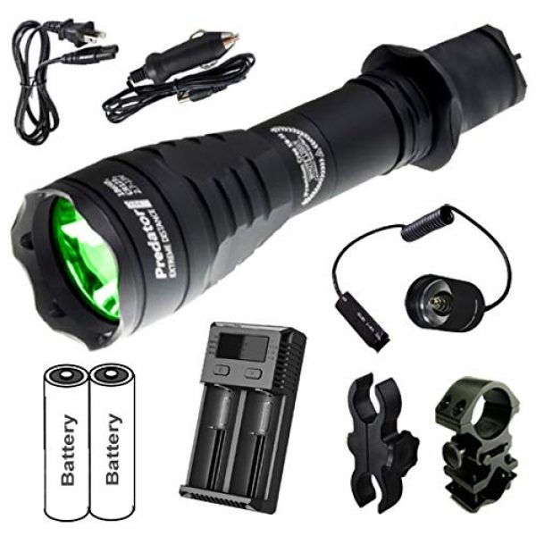 ORION Rifle Scope 6 ORION Predator H30 Green 273 Yards Hog Hunting Light Rechargeable Kit, Pressure Switch, 2 Rechargeable Batteries and Charger