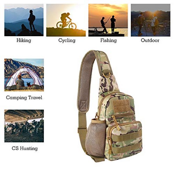 EDOBIL Tactical Backpack 2 EDOBIL Tactical Bag, Messenger Bag Best Outdoor Sling Bag for Men and Women - Small One Military Bag for Trekking,Camping,Hiking,Cycling Rover Sling Daypack