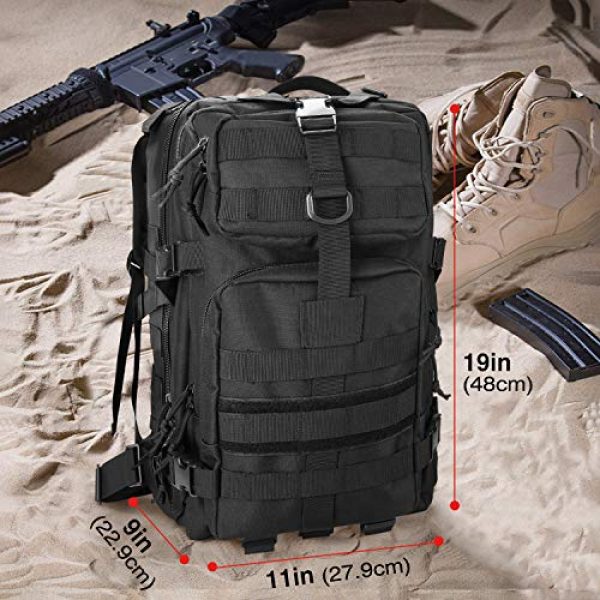 ProCase Tactical Backpack 2 ProCase Military Tactical Backpack, 35L Large Capacity Rucksacks 2 Day Army Assault Pack Go Bag for Hunting, Trekking, Camping and Other Outdoor Activities -Black