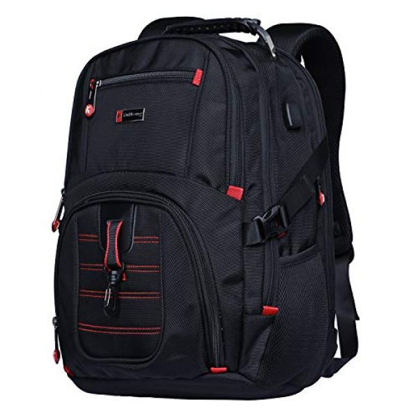 YuHeng Tactical Backpack 1 YuHeng Extra Large Backpack for Men, Water Resistant Travel Business Hiking Backpacks with USB Charging Port fits 17 Inch Laptop