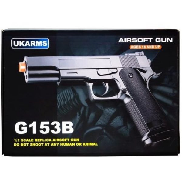 UKARMS Airsoft Pistol 3 UKARMS G153B M1911 Airsoft Spring Pistol Handgun Black 1911
