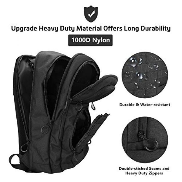 ProCase Tactical Backpack 5 ProCase Tactical Outdoor Backpack 30L with Molle Laptop Compartment Back Panel, EDC Military Outdoors Daypack Rucksacks for Men Women Travel Hiking Riding Hunting Trekking "Black, 1000D Nylon