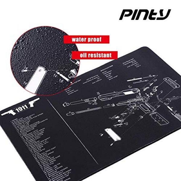 Pinty Rifle Scope 7 Pinty Rifle Scope 3-9x32 Rangefinder Illuminated Reflex Sight Green Dot Laser Sight & 17"x11" Handgun Cleaning Mat Detailed Pistol Diagram