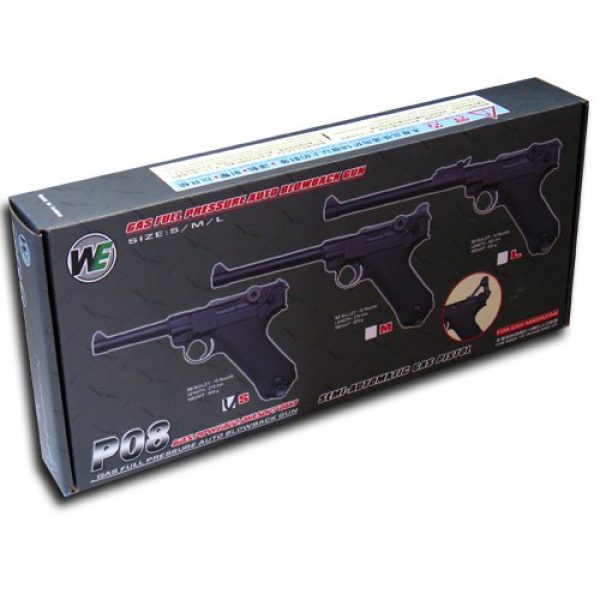 WE Airsoft Pistol 4 WE Luger 908SB Gas Blow Back Airsoft Pistol 4 inch Barrel WE-037