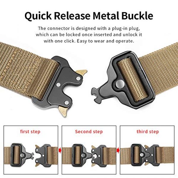 GAIVP Tactical Belt 4 GAIVP Tactical-Belts for Men, Military Style Nylon-Web-Belt with Quick-Release Buckle