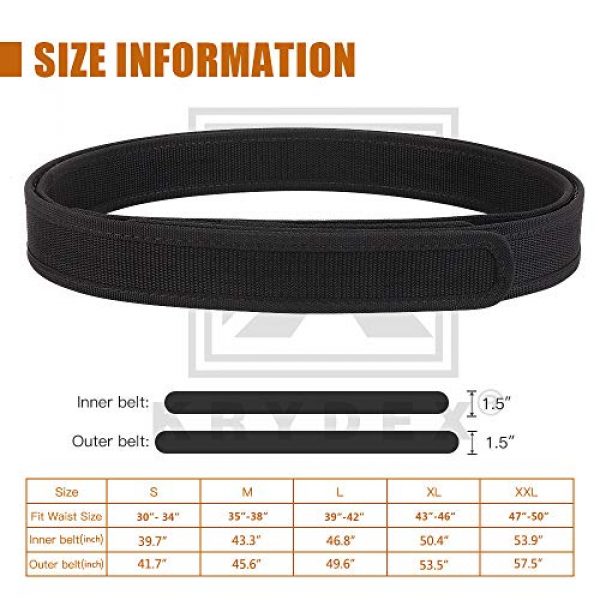 KRYDEX Tactical Belt 4 KRYDEX 2 in 1 Duty Belt, Utility Belt,Security Guard Belt Inner and Outer Belt for Police Security Guard Law Enforcement